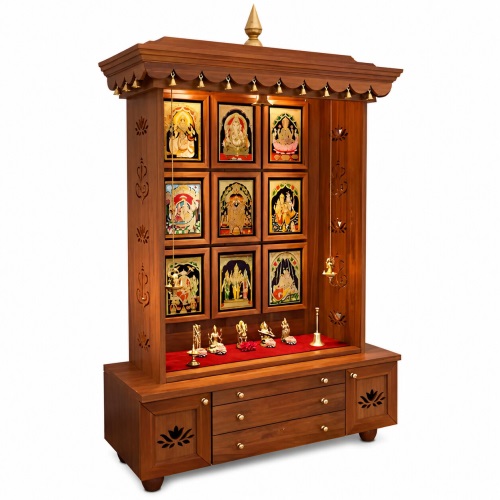 Wooden Pooja Mandir for Home 42-16-68 inches in UK 4 wooden-mandir